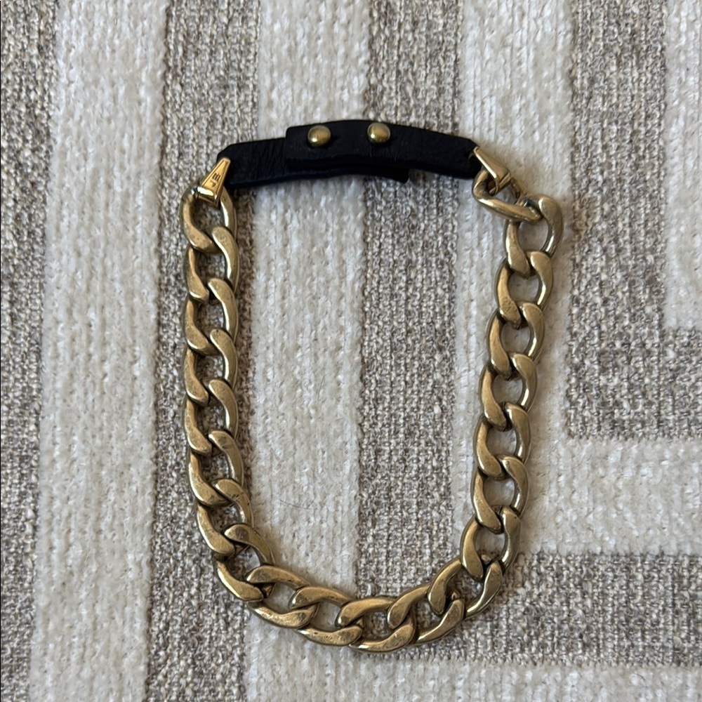 Jenny Bird RIRI Gold Chain Necklace with leather closure